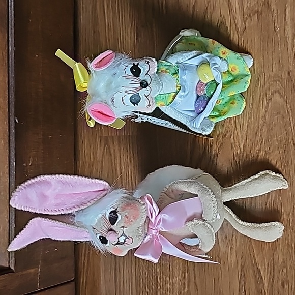 Annalee Egg Gathering Mouse & Annalee Bunny Tail Easter Bundle of 2 Dolls NWT - Picture 2 of 11